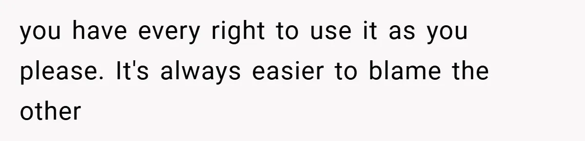 you have every right to use it as you please. It's always easier to blame the other