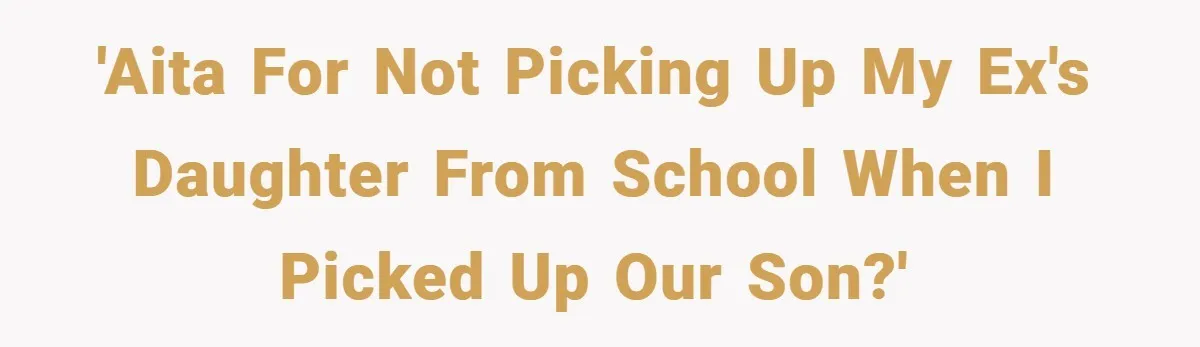'AITA for not picking up my ex's daughter from school when I picked up our son?'