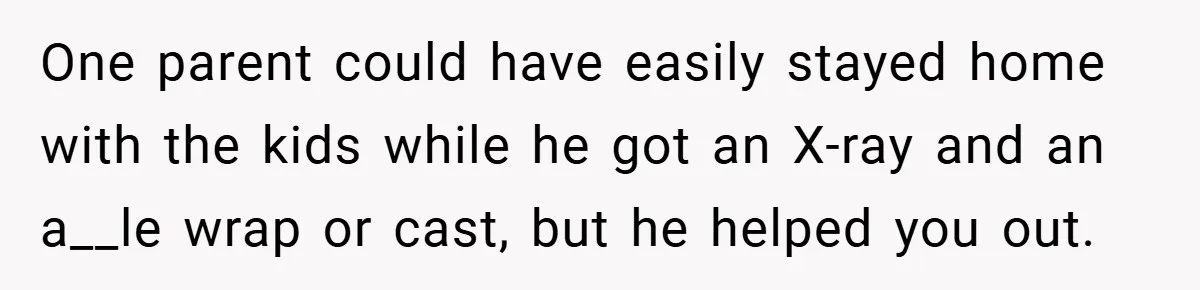 Teen Babysits His Mom’s Boyfriend’s Kids, Then Gets Punished For Asking To Be Paid One parent could have easily stayed home with the kids while he got an X-ray and an a__le wrap or cast, but he helped you out.