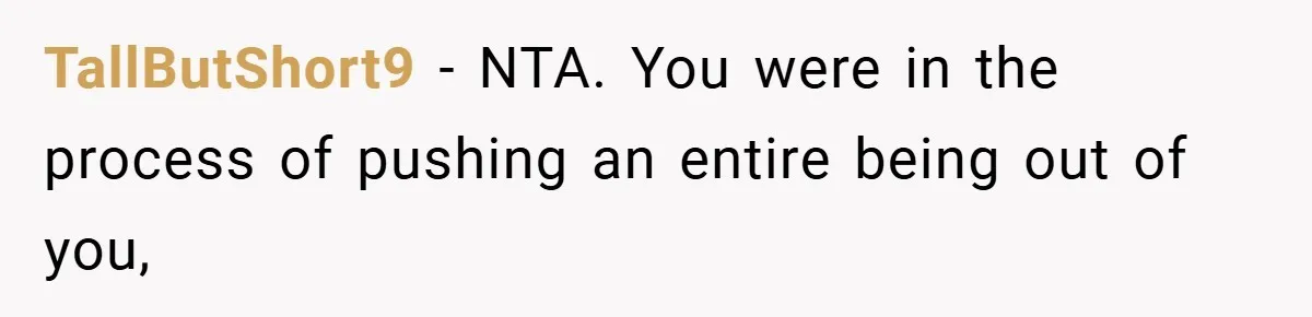 A Woman Kicks Husband Out of Delivery Room After He Pulls Cruel TikTok Prank While She’s in Labo TallButShort9 − NTA. You were in the process of pushing an entire being out of you,