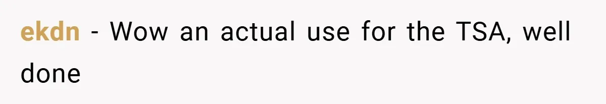 ekdn − Wow an actual use for the TSA, well done
