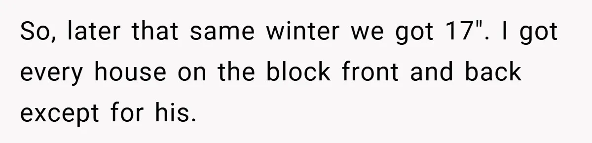 So, later that same winter we got 17". I got every house on the block front and back except for his.