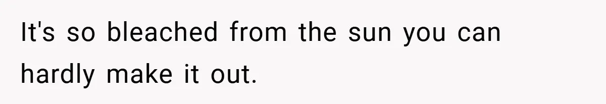 It's so bleached from the sun you can hardly make it out.