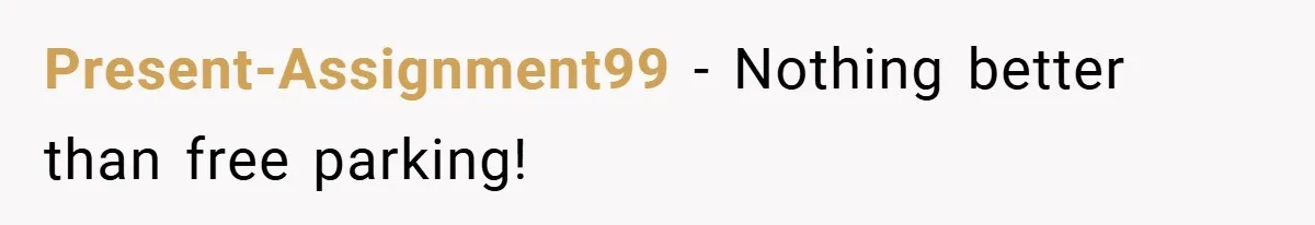 Present-Assignment99 − Nothing better than free parking!