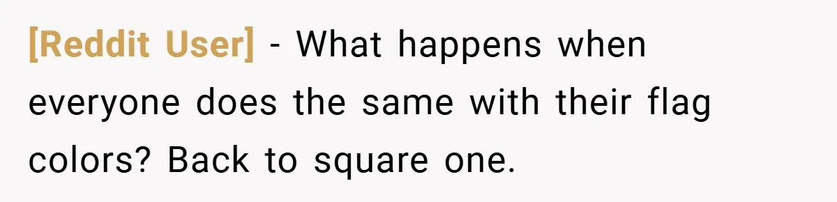 [Reddit User] − What happens when everyone does the same with their flag colors? Back to square one.