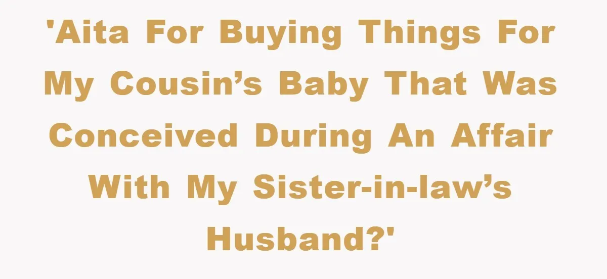 She Helped A Pregnant Cousin In Need… Until Her Husband Found Out Who The Father Was 'AITA for buying things for my cousin’s baby that was conceived during an affair with my sister-in-law’s husband?'