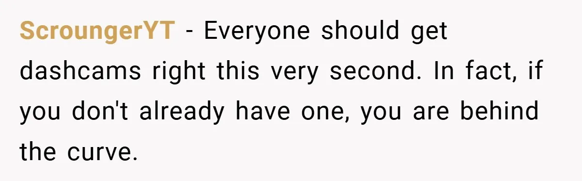 ScroungerYT − Everyone should get dashcams right this very second. In fact, if you don't already have one, you are behind the curve.
