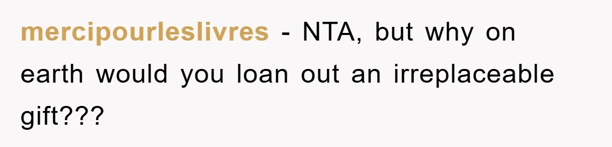 mercipourleslivres − NTA, but why on earth would you loan out an irreplaceable gift???