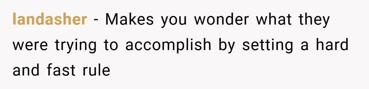 landasher − Makes you wonder what they were trying to accomplish by setting a hard and fast rule