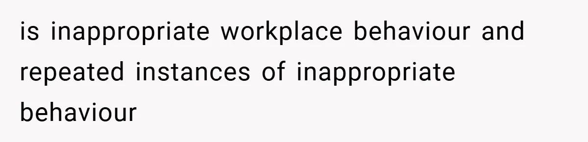 is inappropriate workplace behaviour and repeated instances of inappropriate behaviour