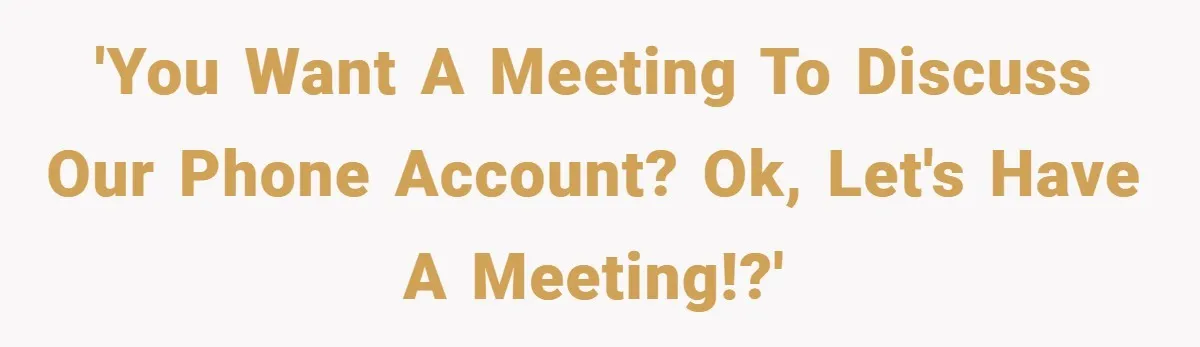 'You want a meeting to discuss our phone account? Ok, let's have a meeting!?'