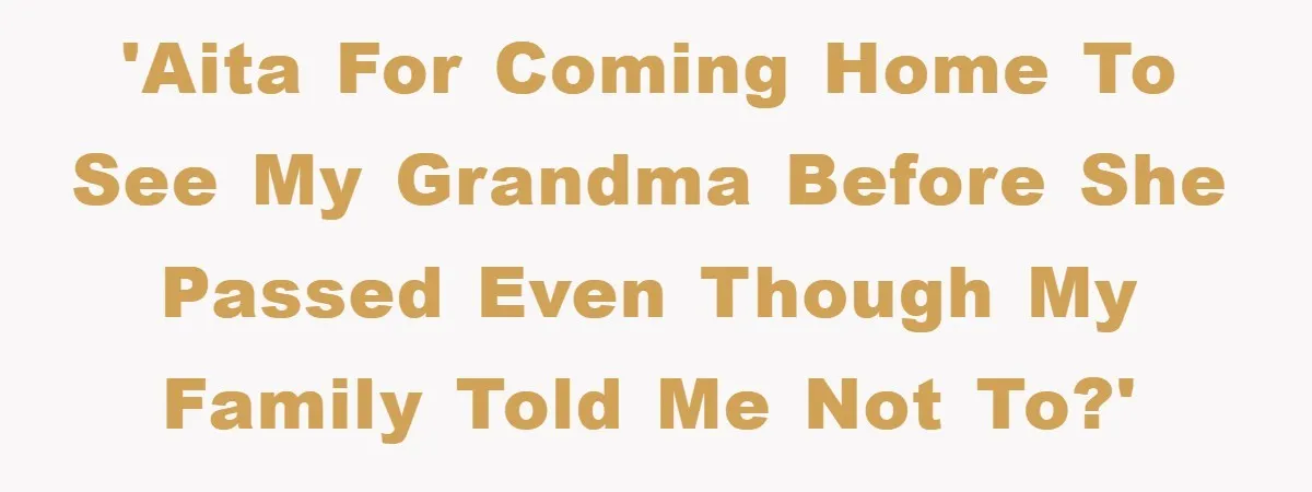 'AITA for coming home to see my grandma before she passed even though my family told me not to?'