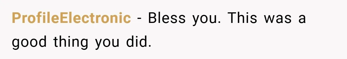 ProfileElectronic − Bless you. This was a good thing you did.
