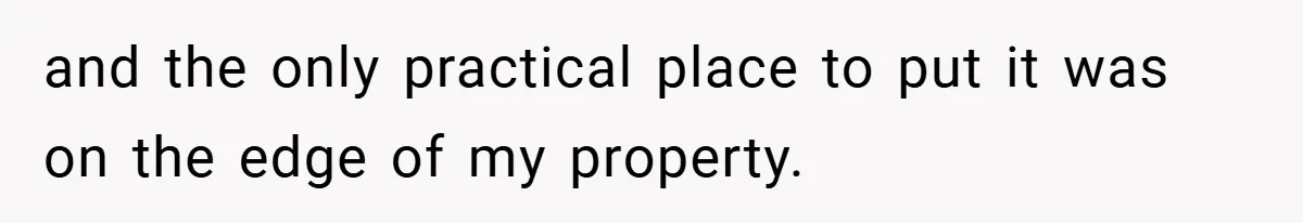 and the only practical place to put it was on the edge of my property.