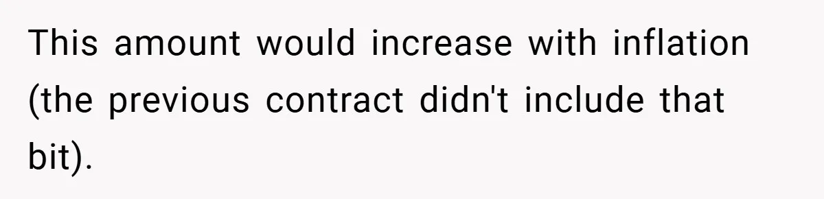This amount would increase with inflation (the previous contract didn't include that bit).