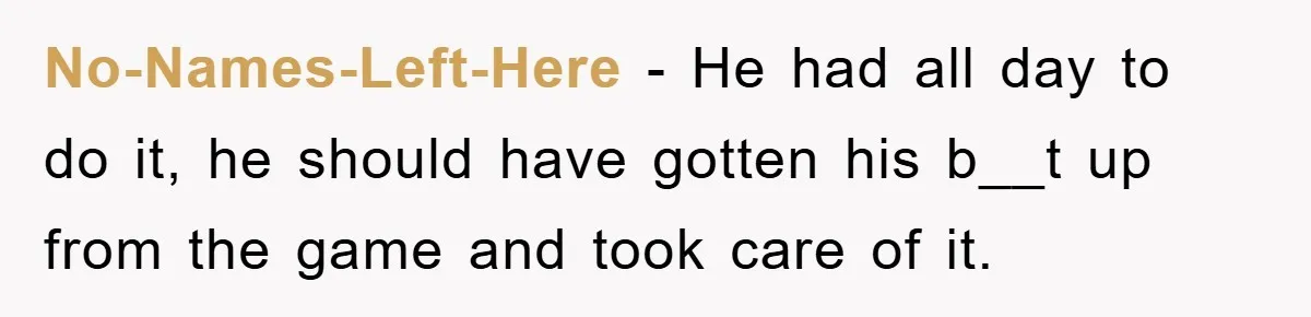 Man's Career Chance At Risk Due To Stressed-Out Girlfriend Purposely Skips Promised Laundry No-Names-Left-Here − He had all day to do it, he should have gotten his b__t up from the game and took care of it.