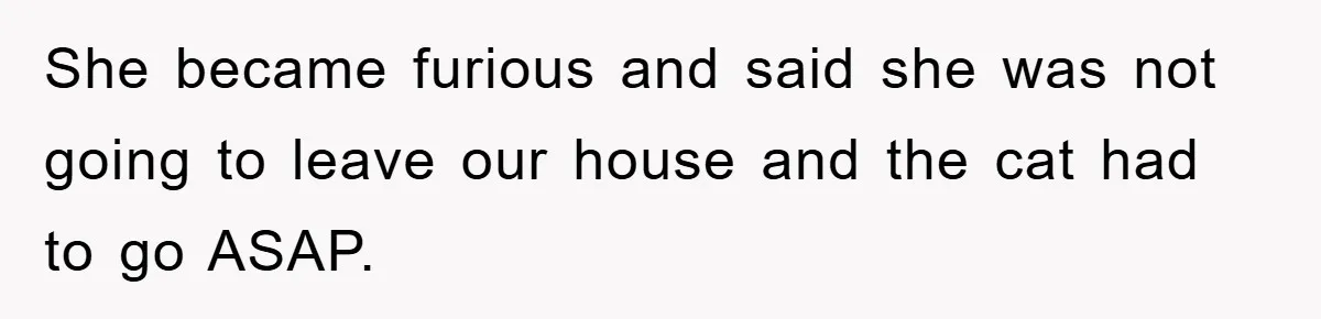 Man Refuses To Rehome His Cat, Allergic Pregnant Wife Contributes To The Pet's Death, Causing Grief She became furious and said she was not going to leave our house and the cat had to go ASAP.