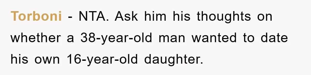 Torboni − NTA. Ask him his thoughts on whether a 38-year-old man wanted to date his own 16-year-old daughter.