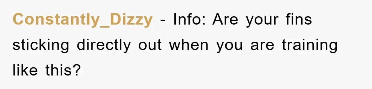 Constantly_Dizzy − Info: Are your fins sticking directly out when you are training like this?