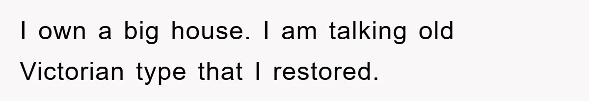 I own a big house. I am talking old Victorian type that I restored.