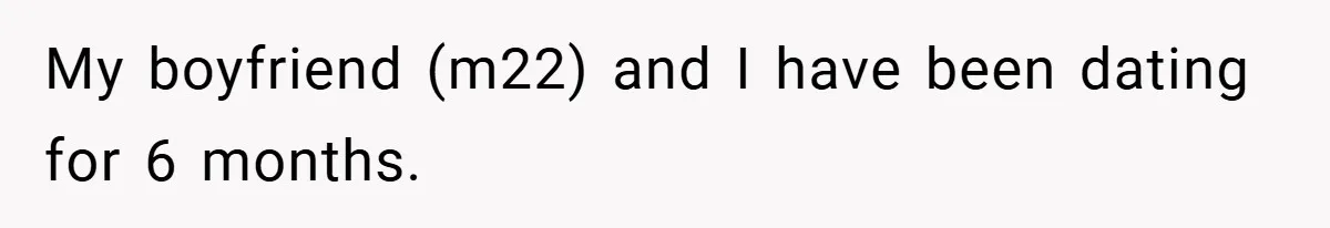 My boyfriend (m22) and I have been dating for 6 months.