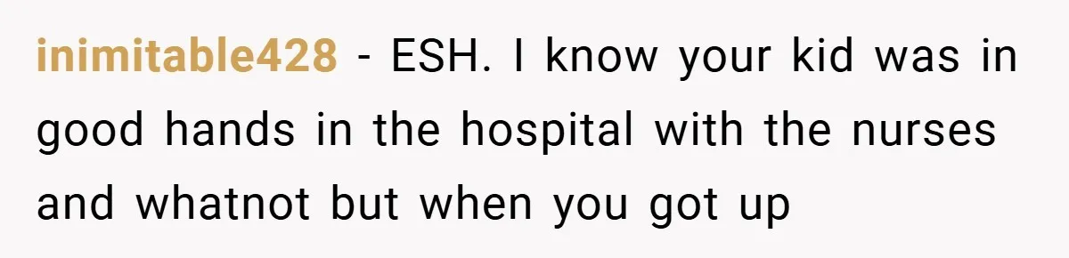 New Mom Walks Out After Husband Brings His Mom Into Delivery Room Against Her Wishes inimitable428 − ESH. I know your kid was in good hands in the hospital with the nurses and whatnot but when you got up