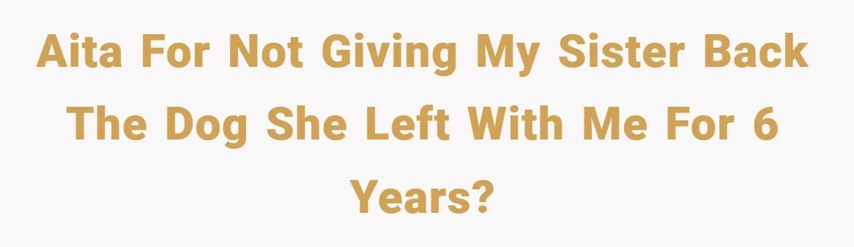 AITA for not giving my sister back the dog she left with me for 6 years?