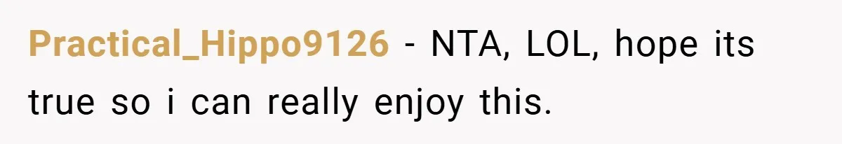 Practical_Hippo9126 − NTA, LOL, hope its true so i can really enjoy this.