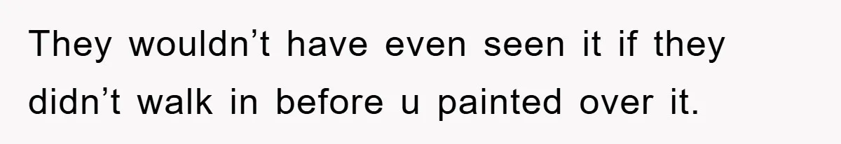 They wouldn’t have even seen it if they didn’t walk in before u painted over it.