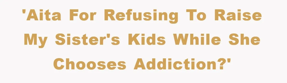 'AITA for refusing to raise my sister's kids while she chooses addiction?'