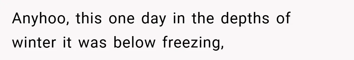 Anyhoo, this one day in the depths of winter it was below freezing,