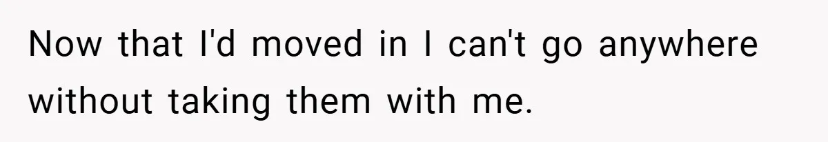Now that I'd moved in I can't go anywhere without taking them with me.