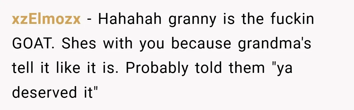 When His Parents Got Arrested at an Illegal Facebook Protest, He Remembered His Dad’s Words and Did Exactly That xzElmozx − Hahahah granny is the fuckin GOAT. Shes with you because grandma's tell it like it is. Probably told them "ya deserved it"
