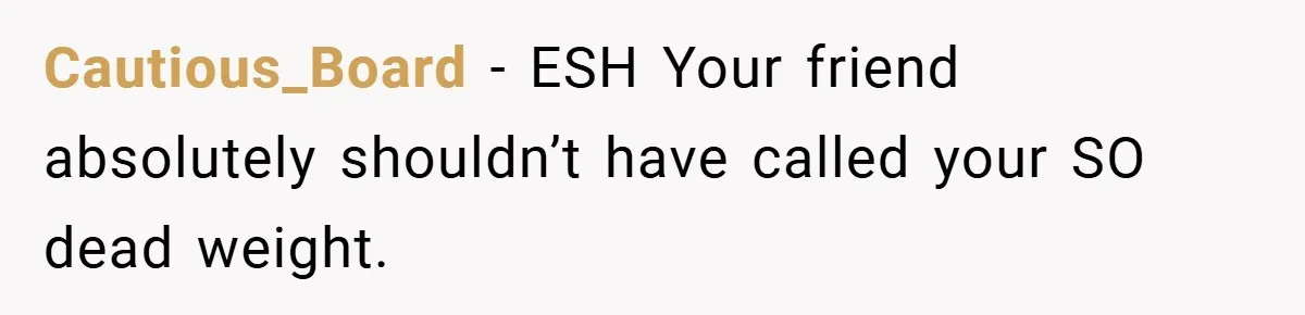 Man Yells At Friend Who Suggests He Cancel His Wedding After His Fiancée Becomes Disabled Cautious_Board − ESH Your friend absolutely shouldn’t have called your SO dead weight.