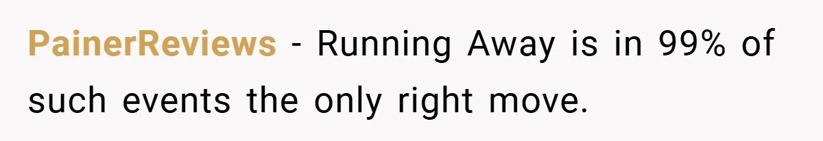 PainerReviews − Running Away is in 99% of such events the only right move.
