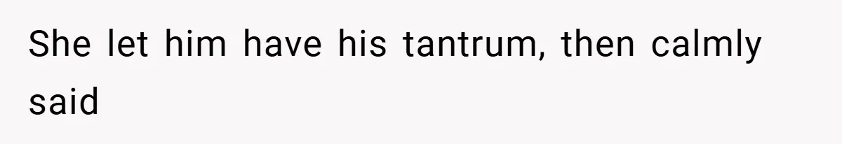 She let him have his tantrum, then calmly said