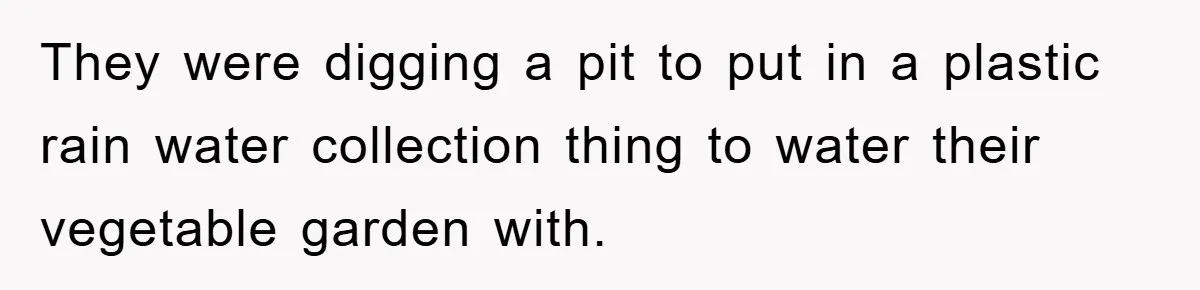 Woman Warned Neighbor About The Rain Tank, They Ignored Her—Now Their Basement’s A Swimming Pool They were digging a pit to put in a plastic rain water collection thing to water their vegetable garden with.
