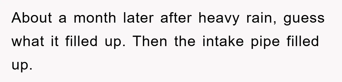 Woman Warned Neighbor About The Rain Tank, They Ignored Her—Now Their Basement’s A Swimming Pool About a month later after heavy rain, guess what it filled up. Then the intake pipe filled up.
