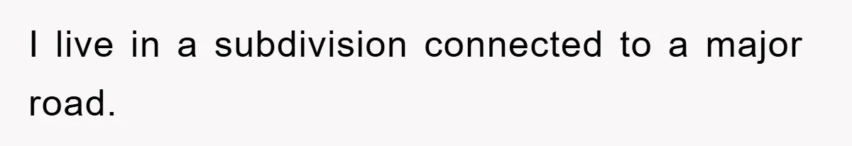 I live in a subdivision connected to a major road.