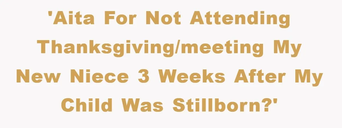 'AITA for not attending Thanksgiving/meeting my new niece 3 weeks after my child was stillborn?'
