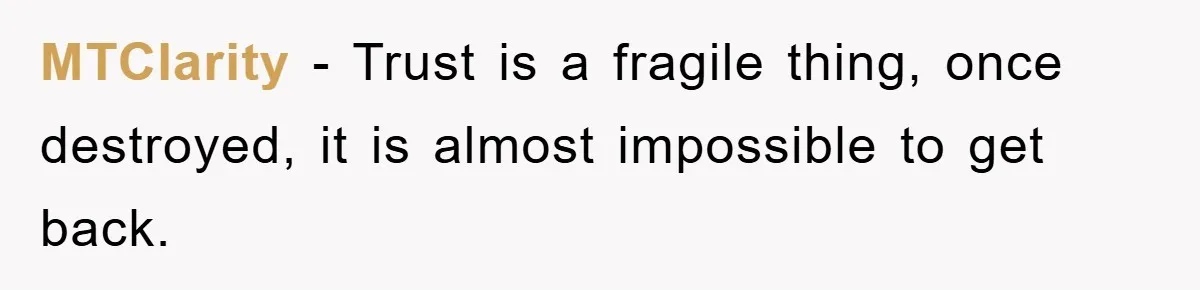 MTClarity − Trust is a fragile thing, once destroyed, it is almost impossible to get back.