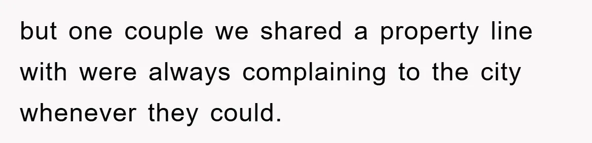 but one couple we shared a property line with were always complaining to the city whenever they could.