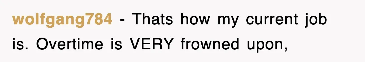 wolfgang784 − Thats how my current job is. Overtime is VERY frowned upon,