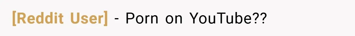 [Reddit User] − Porn on YouTube??