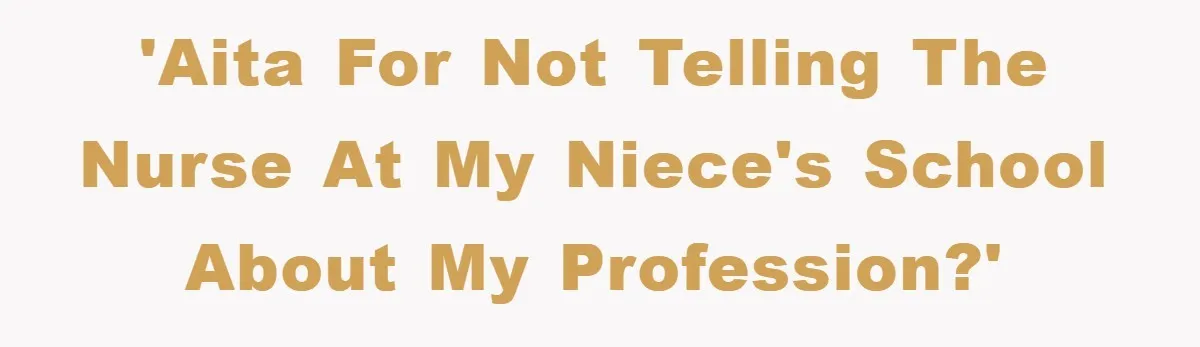 'AITA for not telling the nurse at my niece's school about my profession?'