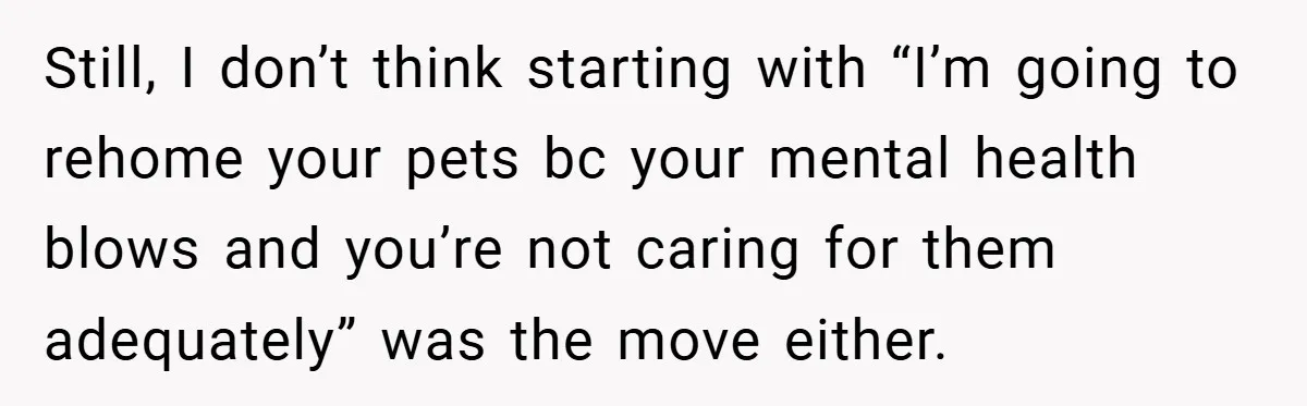 “It’s Not An Excuse!” Mom Scolds Her Daughter With Type 1 Diabetes For Neglecting Pets And School Still, I don’t think starting with “I’m going to rehome your pets bc your mental health blows and you’re not caring for them adequately” was the move either.
