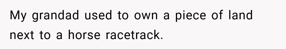 My grandad used to own a piece of land next to a horse racetrack.
