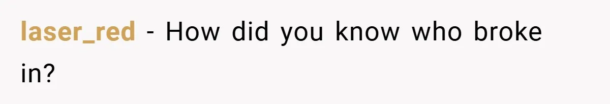 laser_red − How did you know who broke in?