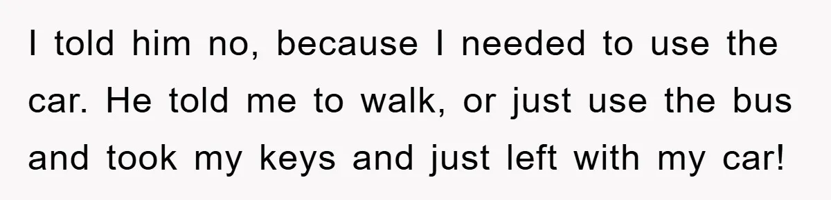 Brother Takes Car Without Permission, Sister Threatens To Play Her Final Card With The Authority Involved I told him no, because I needed to use the car. He told me to walk, or just use the bus and took my keys and just left with my...