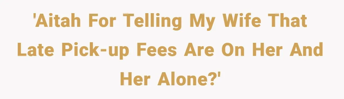 'AITAH for telling my wife that late pick-up fees are on her and her alone?'